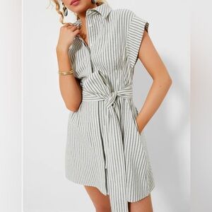 Tuckernuck Linen Stripe Mini Calle Dress, NWT, SZ Large